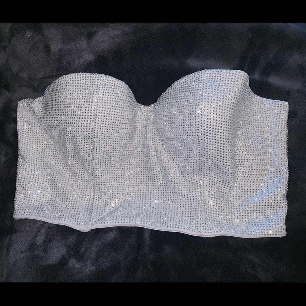 CRYSTAL RHINESTONE MESH BRALETTE